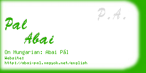 pal abai business card